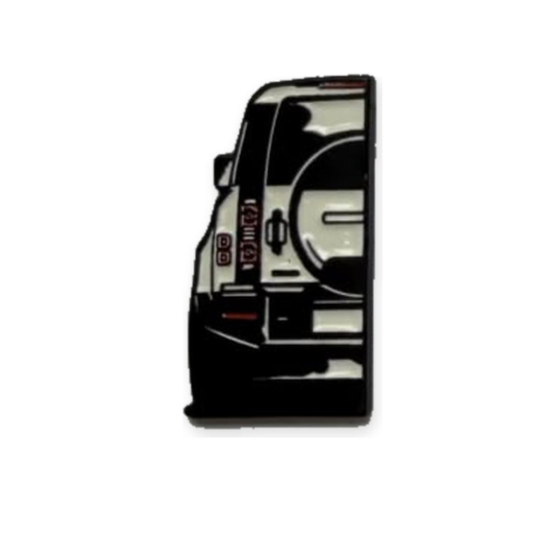 Black & White Land Rover Defender Rear - Metal Sticker