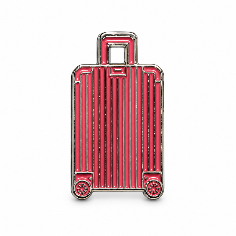 Pink Travel Suitcase — Metal Phone Sticker