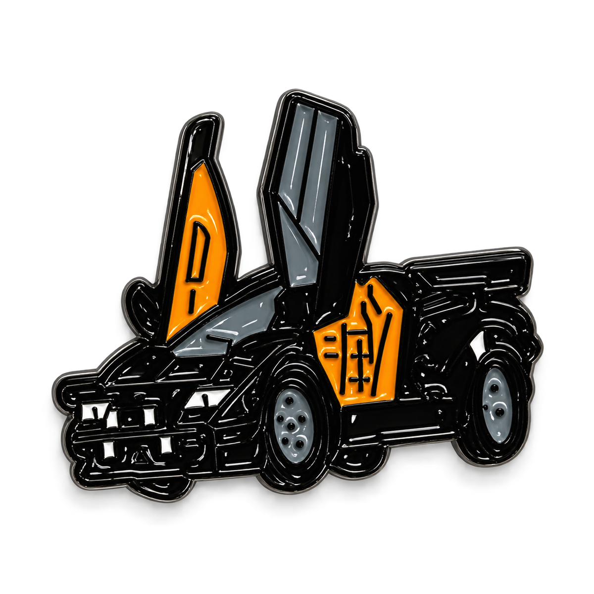 Black Orange Off-Road SUV — Metal Phone Sticker