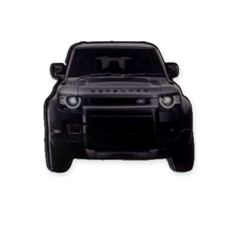 Black Land Rover Defender Front - Metal Sticker
