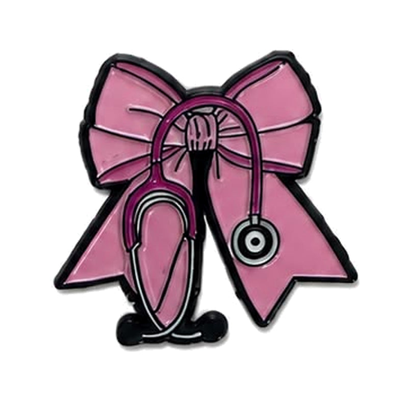 Pink Hair Stylist Bow - Metal Sticker