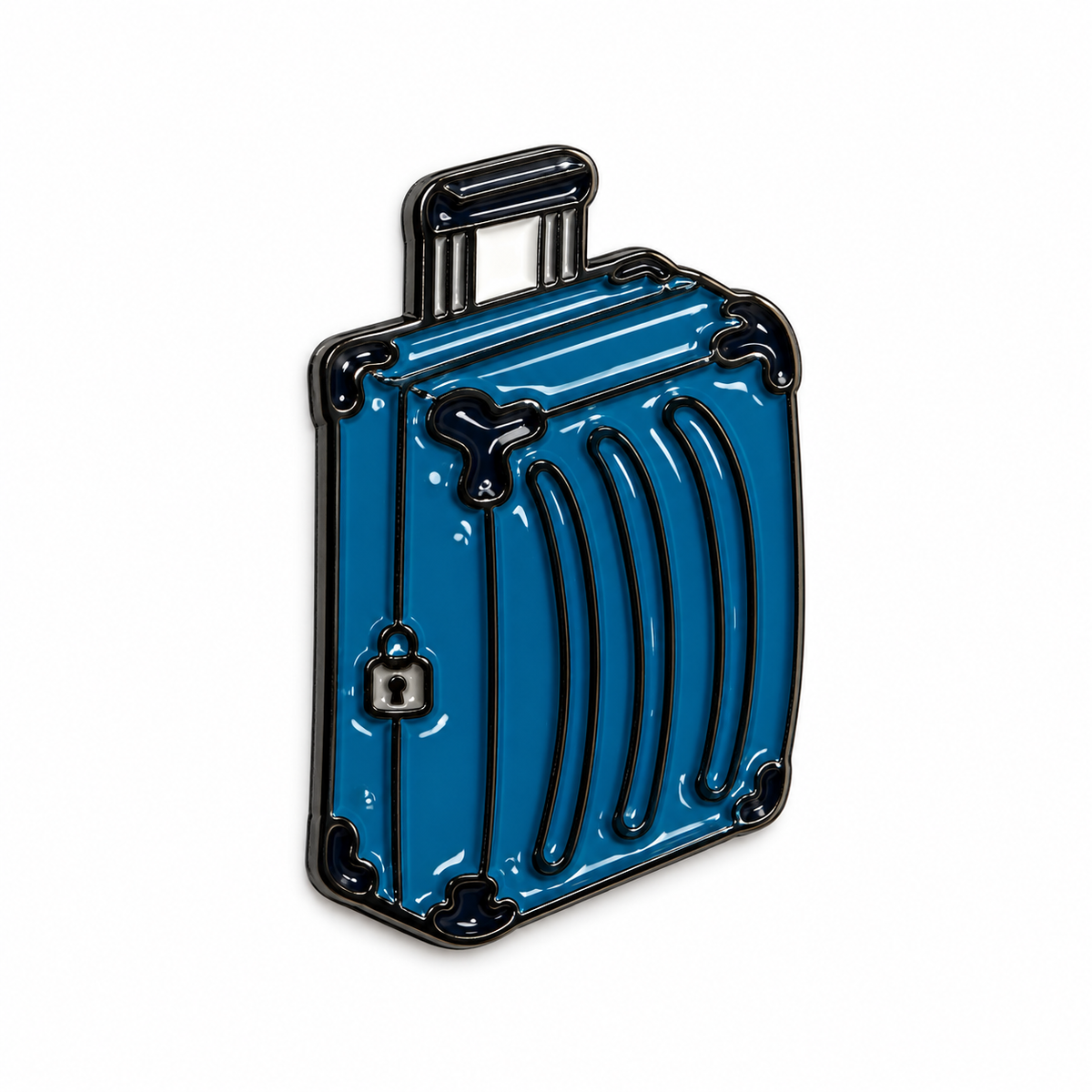 Blue Travel Suitcase — Metal Phone Sticker