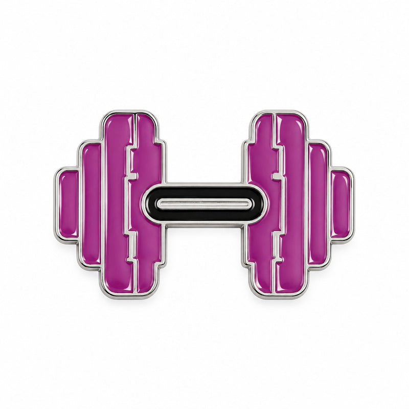 Pink Dumbbell - Metal Sticker