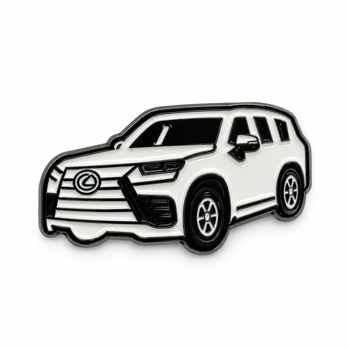 White Luxury SUV — Metal Phone Sticker