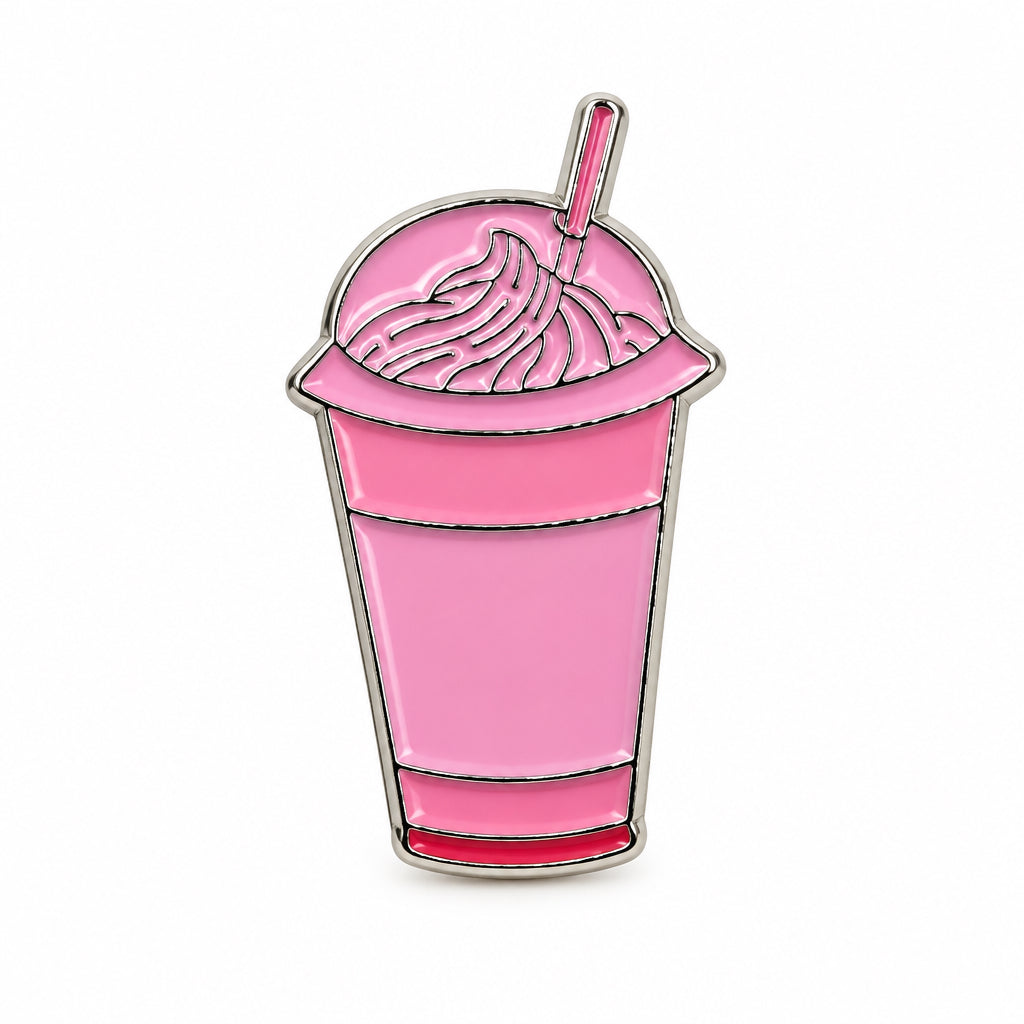 Pink Strawberry Milk Shake - Metal Stickers