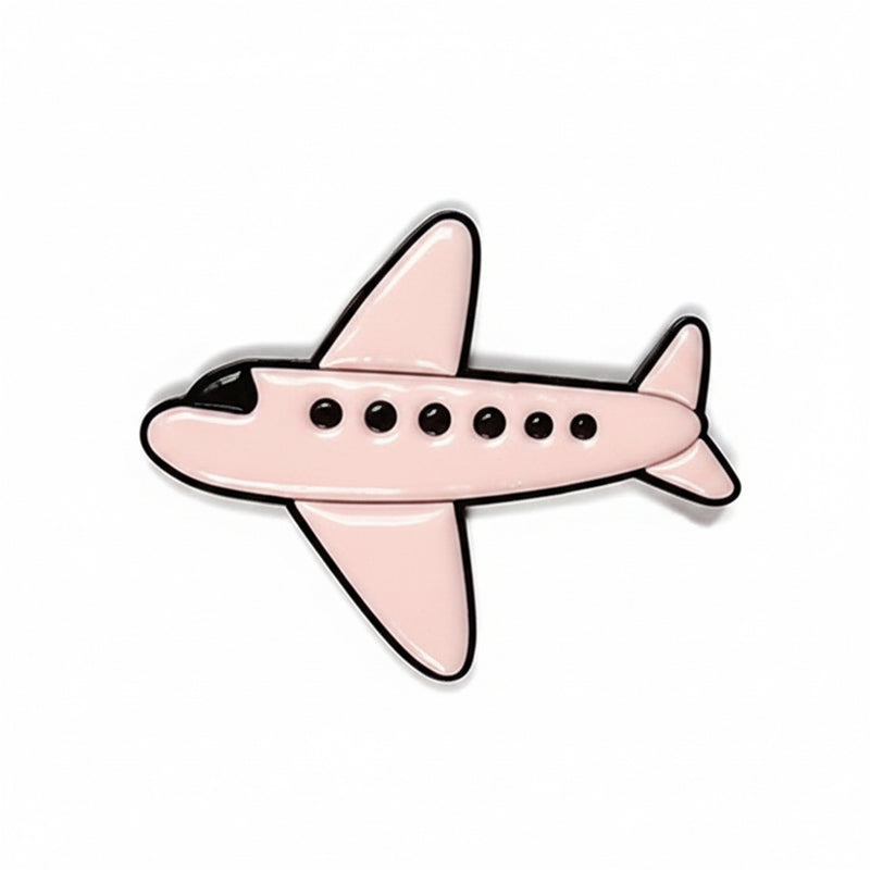 Pink Passenger Airplane - Metal Sticker