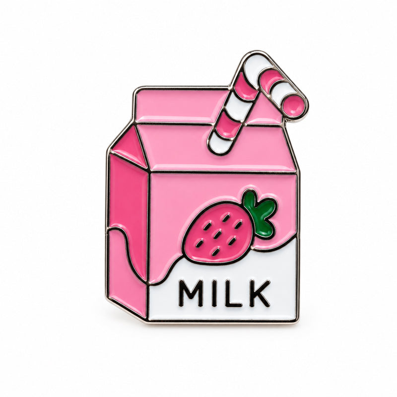 Pink Strawberry Milk Shake - Metal Sticker