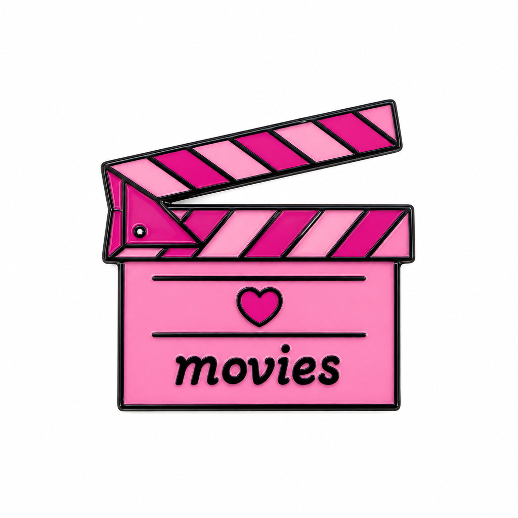 Pink Movie Clapperboard - Metal Sticker