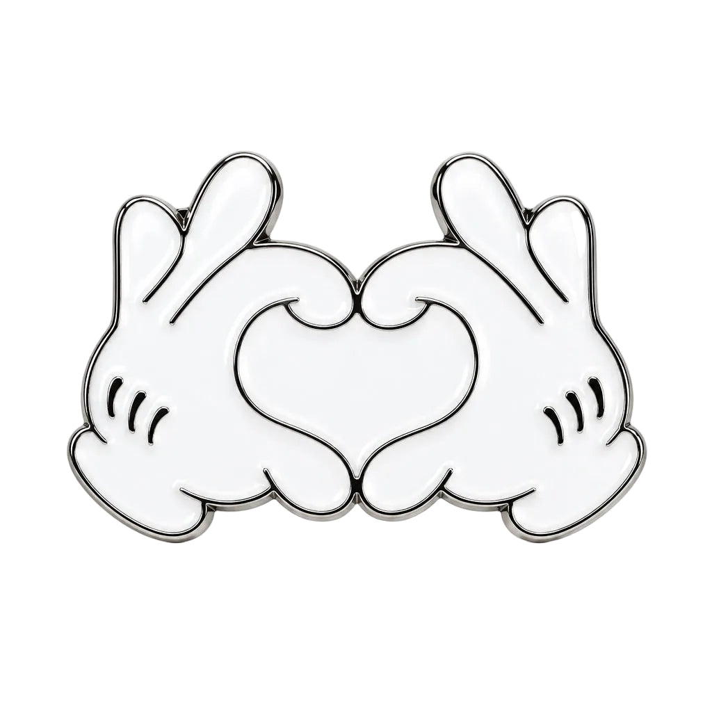 Mickey Mouse Heart Hands - Metal Sticker