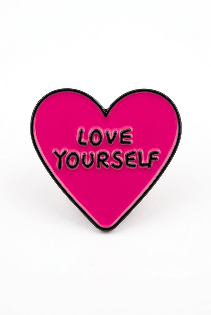 Love Your Self Pink Heart - Metal Stickers