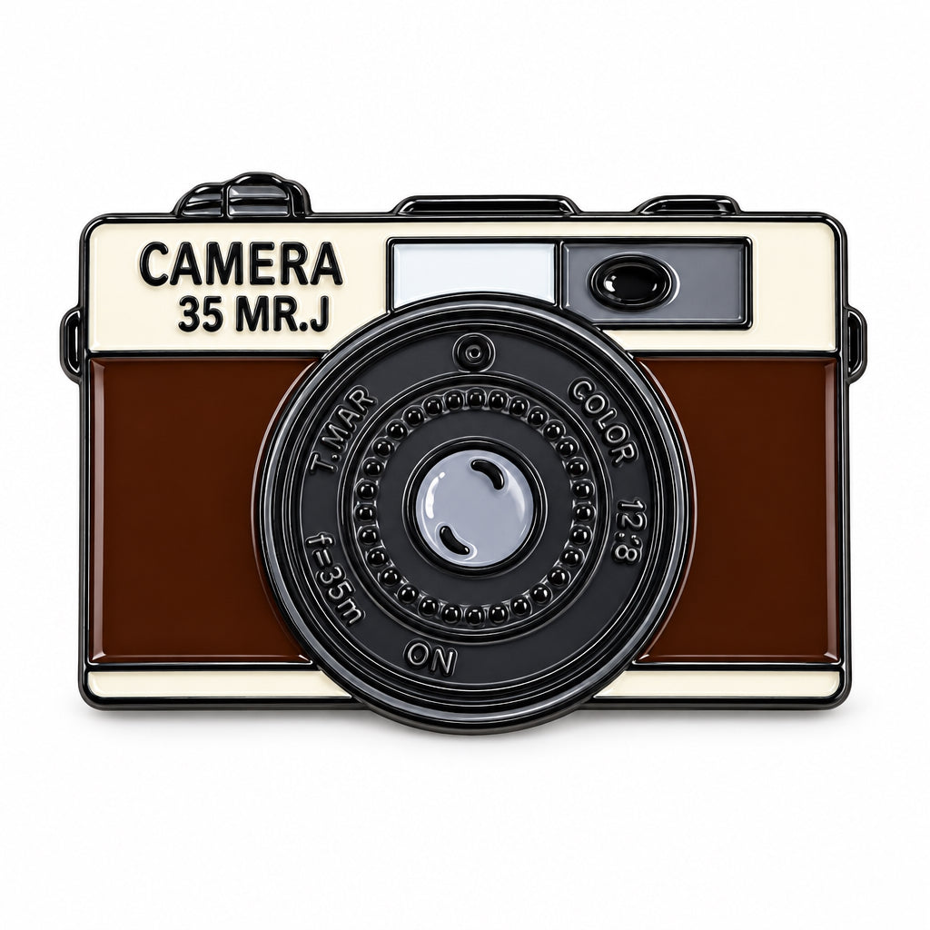 Brown Camera - Metal Stickers