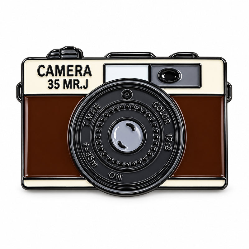 Brown Camera - Metal Stickers