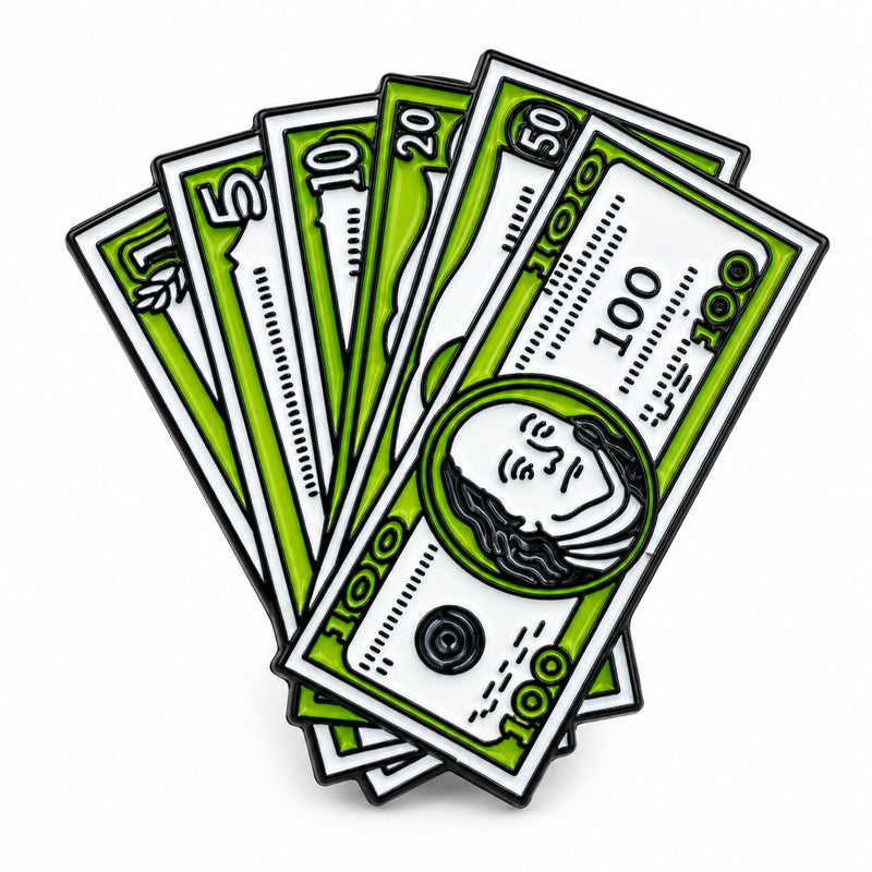 Dollars Note 100 50 20 10 5 1 - Metal Sticker