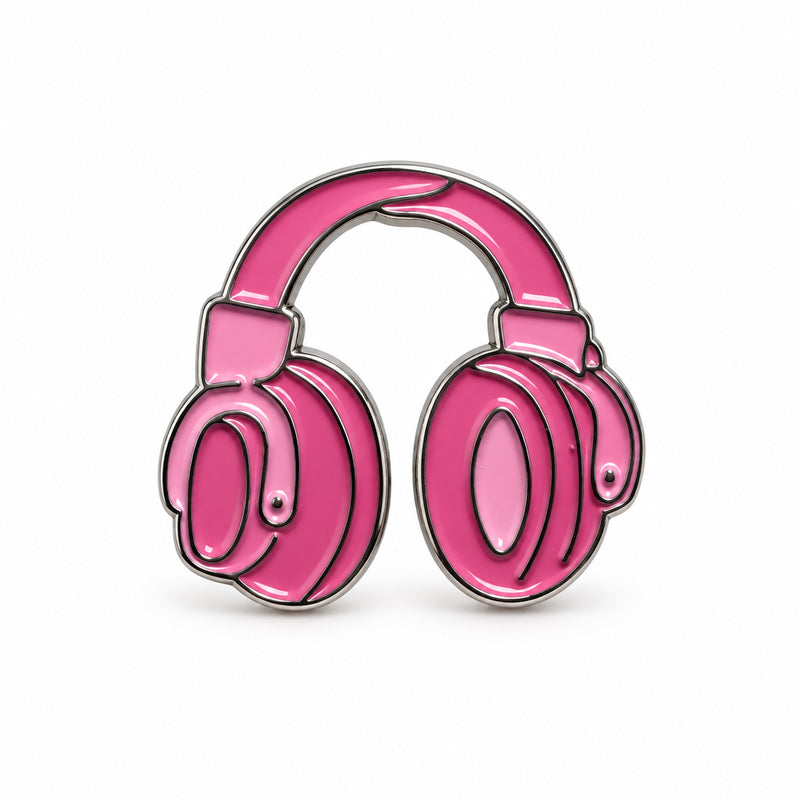 Pink Head Phone - Metal Sticker
