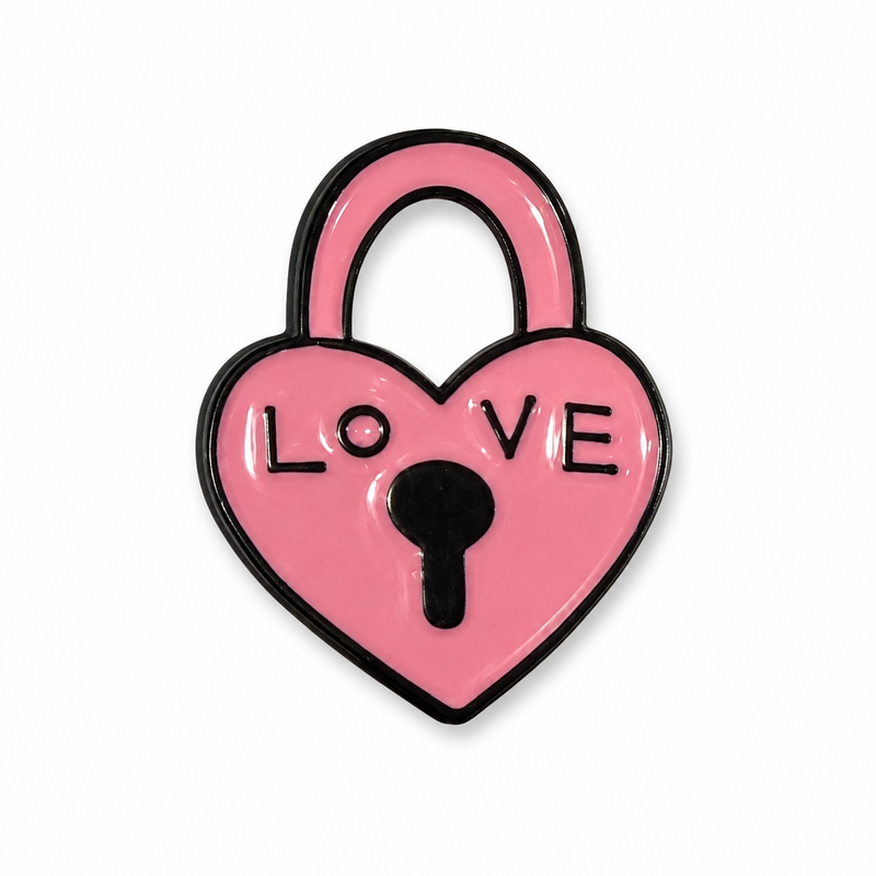 Heart Padlock - Metal Sticker