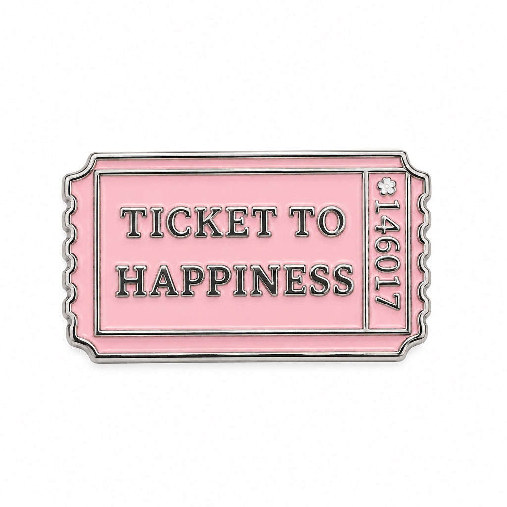 Ticket To Happiness - Metal Stickers
