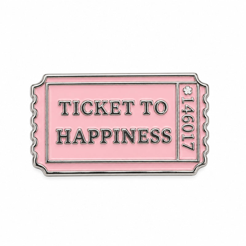 Ticket To Happiness - Metal Stickers