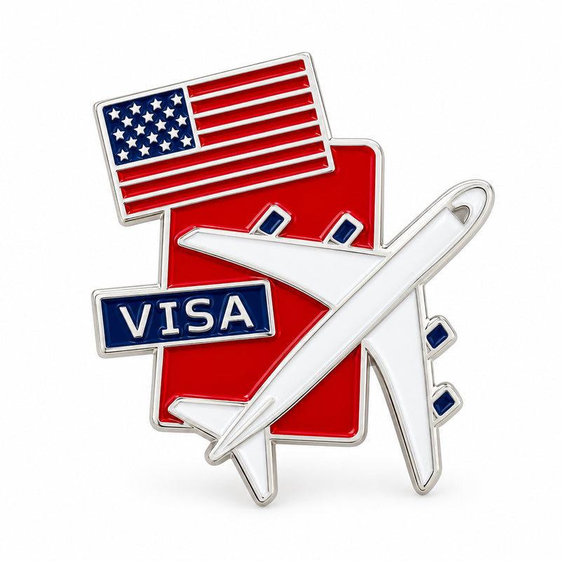 Visa Usa Airplane - Metal Stickers