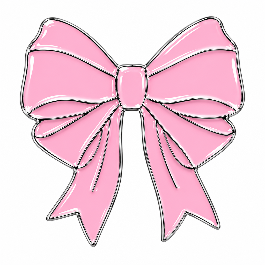 Pink Bow - Metal Sticker