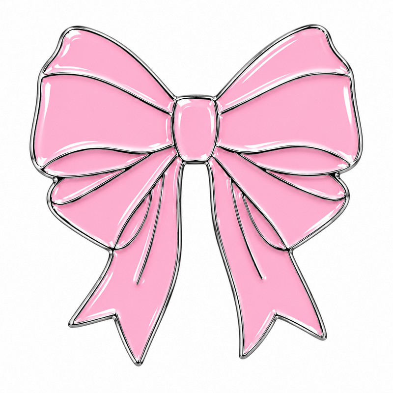 Pink Bow - Metal Sticker