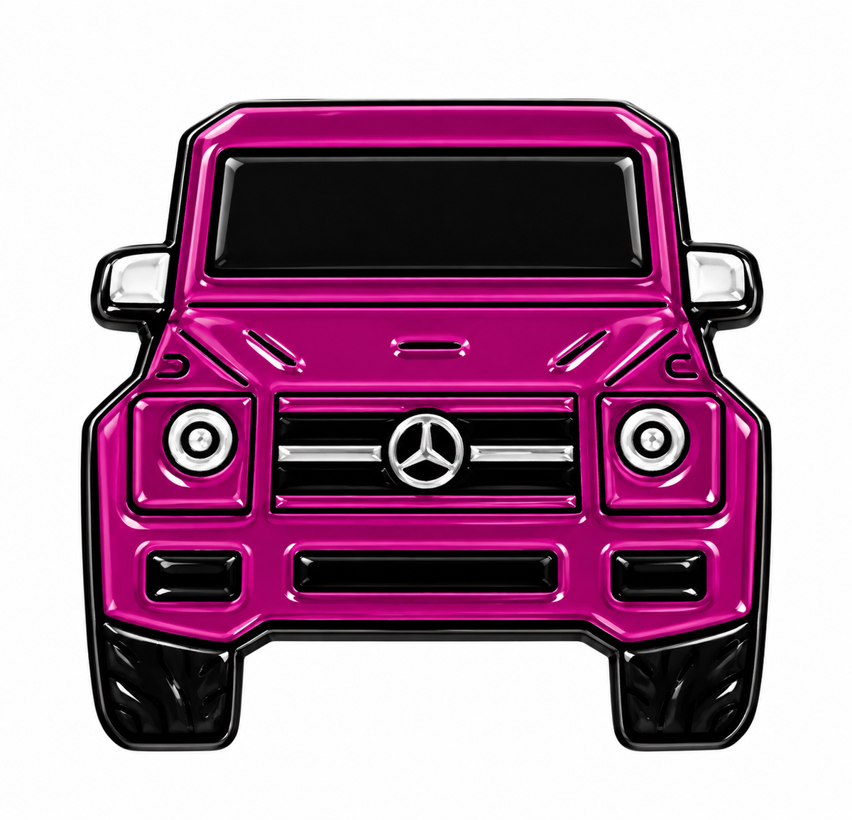 Hot Pink Mercedes G-Class Front - Metal Sticker