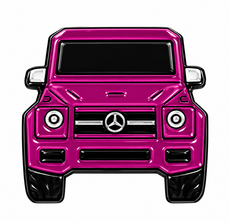Hot Pink Mercedes G-Class Front - Metal Sticker