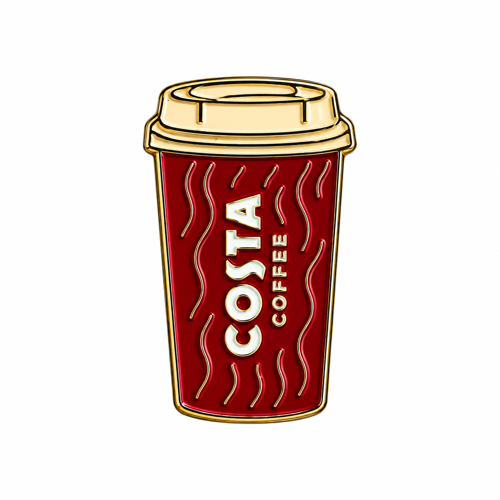 Costa Coffee Cup Red - Metal Sticker