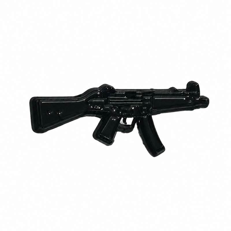 Black Assault Rifle Gun - Metal Sticker