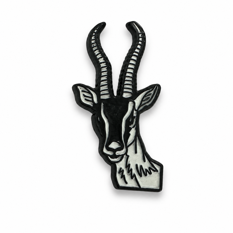 Black Gazelle Head - Metal Sticker
