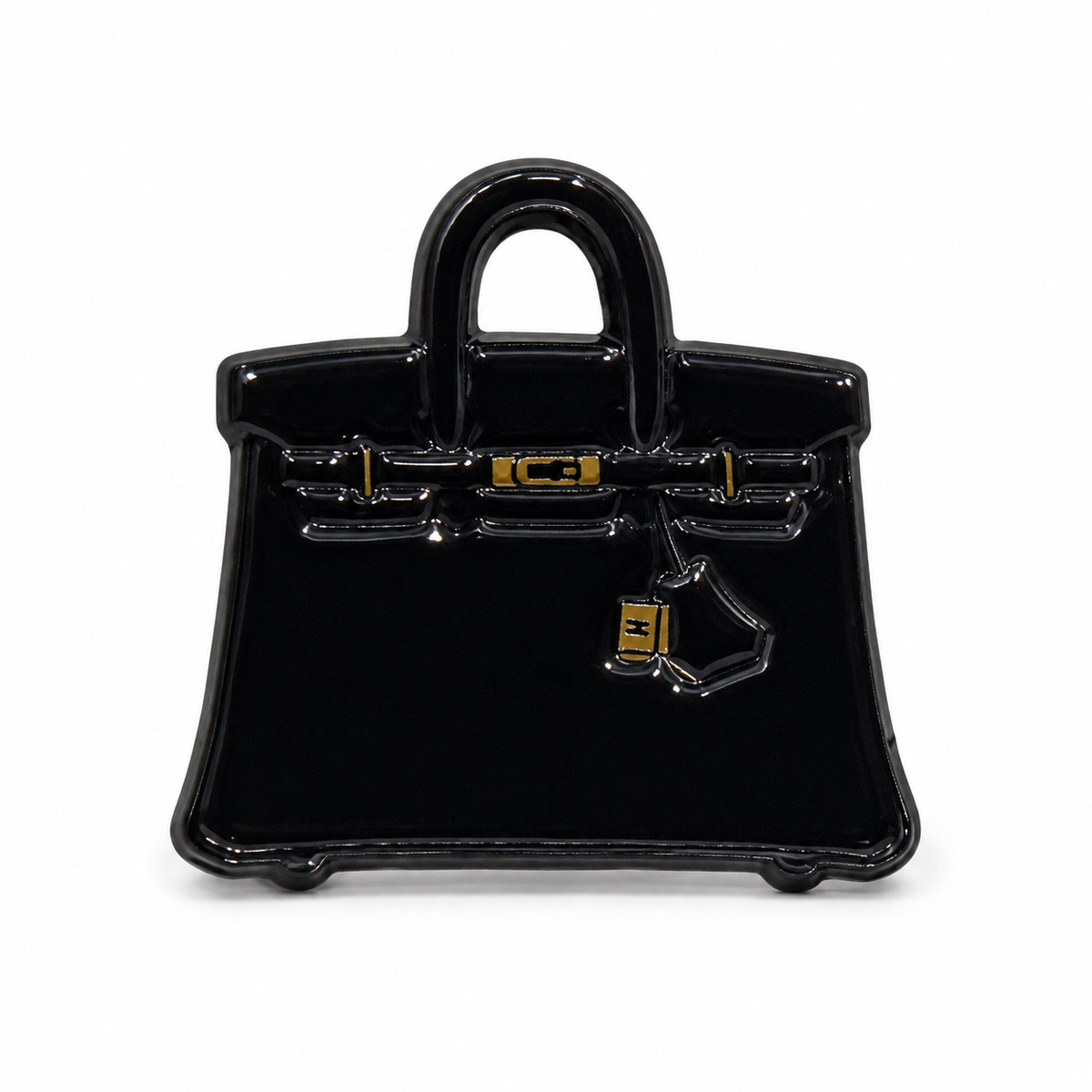 Black Luxury Handbag - Metal Sticker