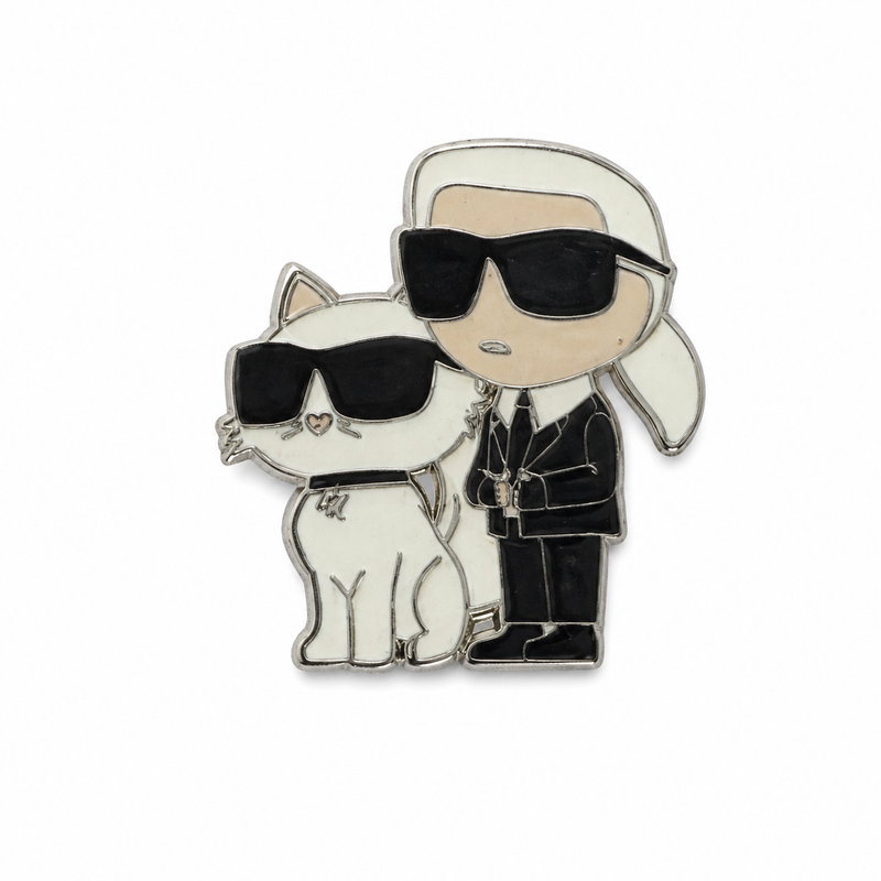 Karl Lagerfeld and Cat - Metal Sticker