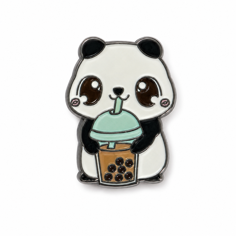 Cute Panda Bubble Tea - Metal Sticker