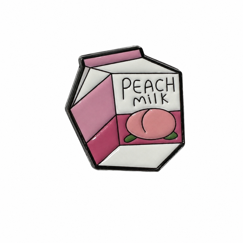 Peach Milk Carton - Metal Sticker