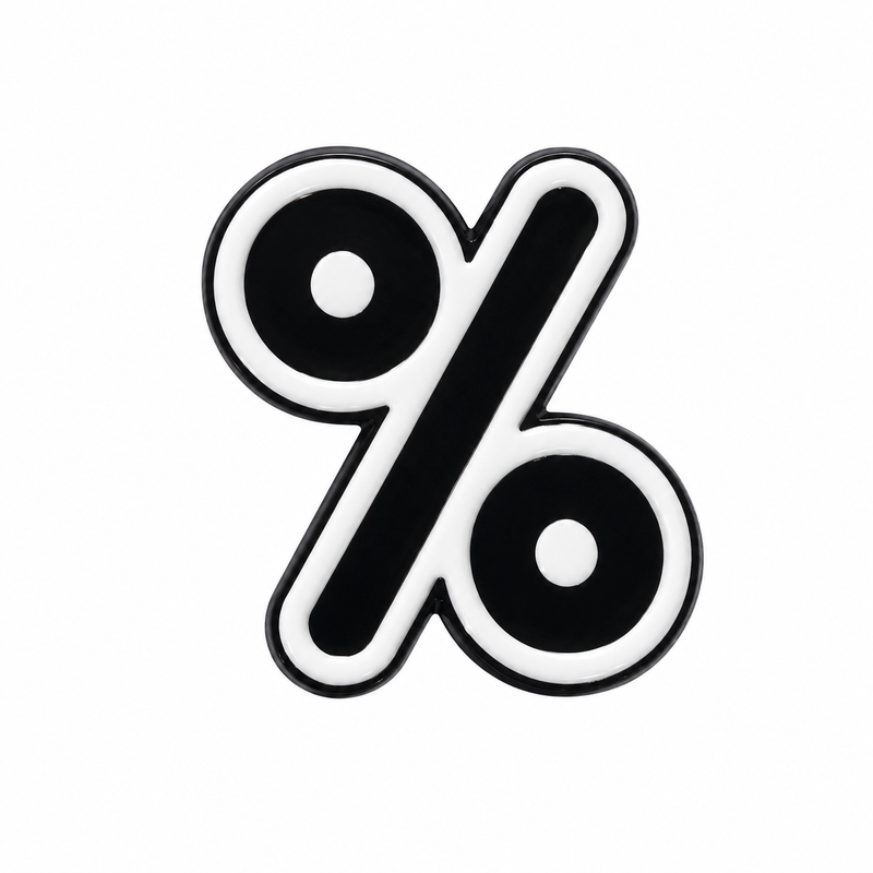Percent Symbol - Metal Sticker
