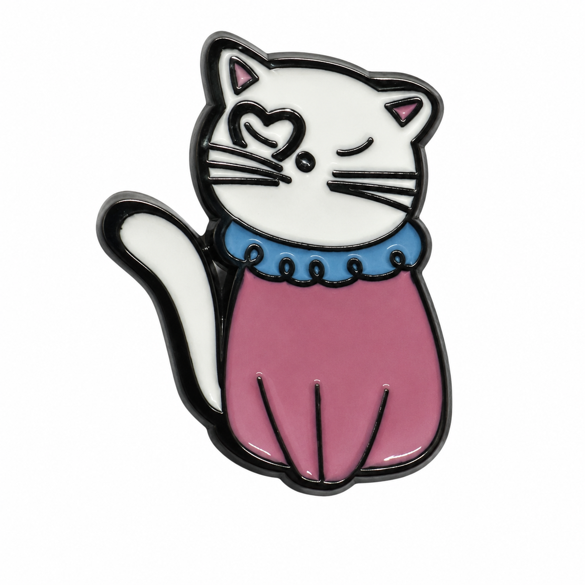 Pink Cat - Metal Sticker
