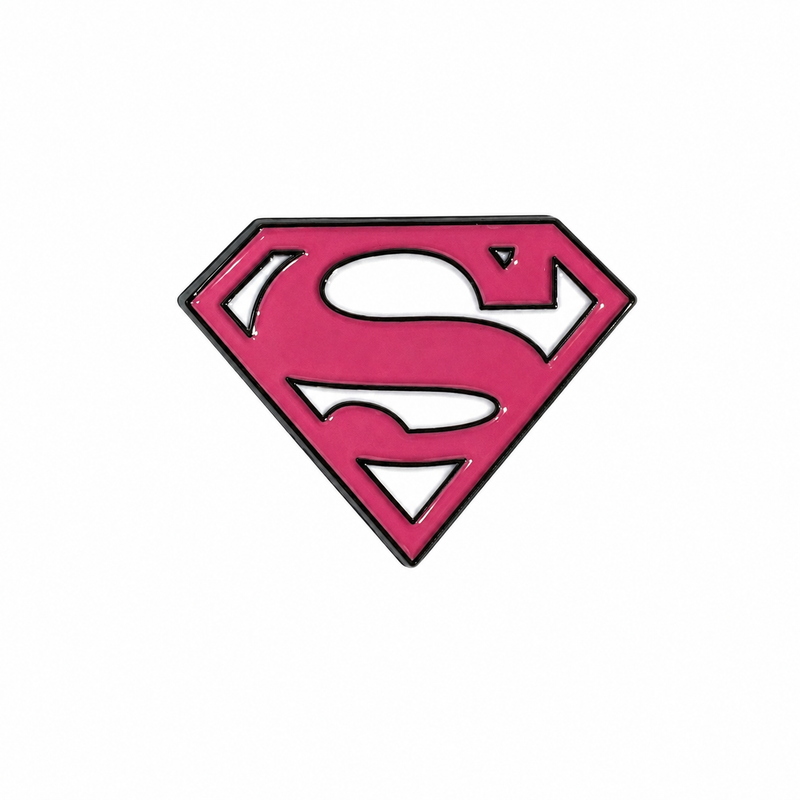 Pink Superman Logo - Metal Sticker