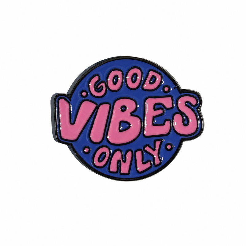 Round Good Vibes Only - Metal Sticker