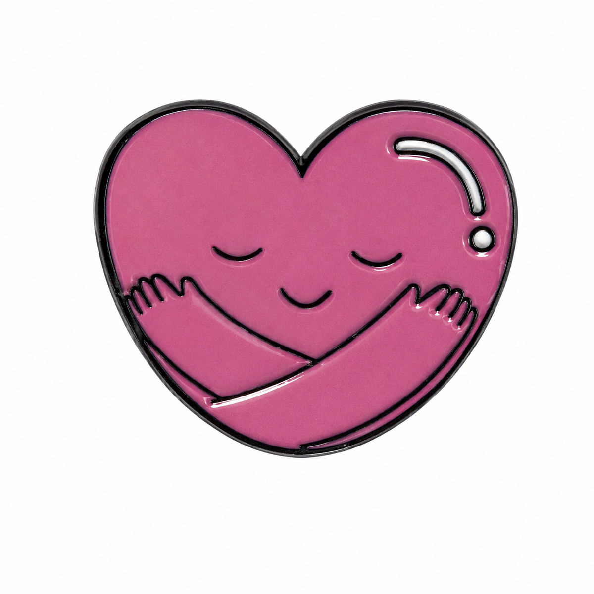 Shy Pink Heart - Metal Sticker