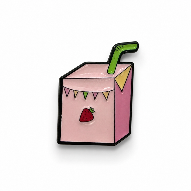 Strawberry Juice Box - Metal Sticker