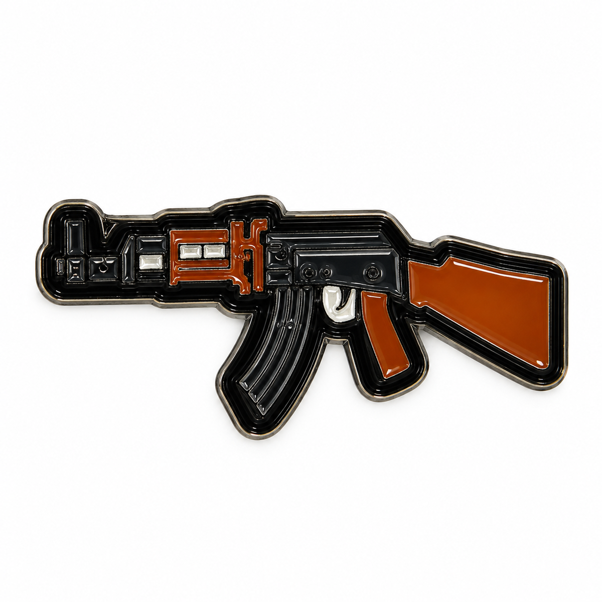 Black Brown Rifle — Metal Phone Sticker