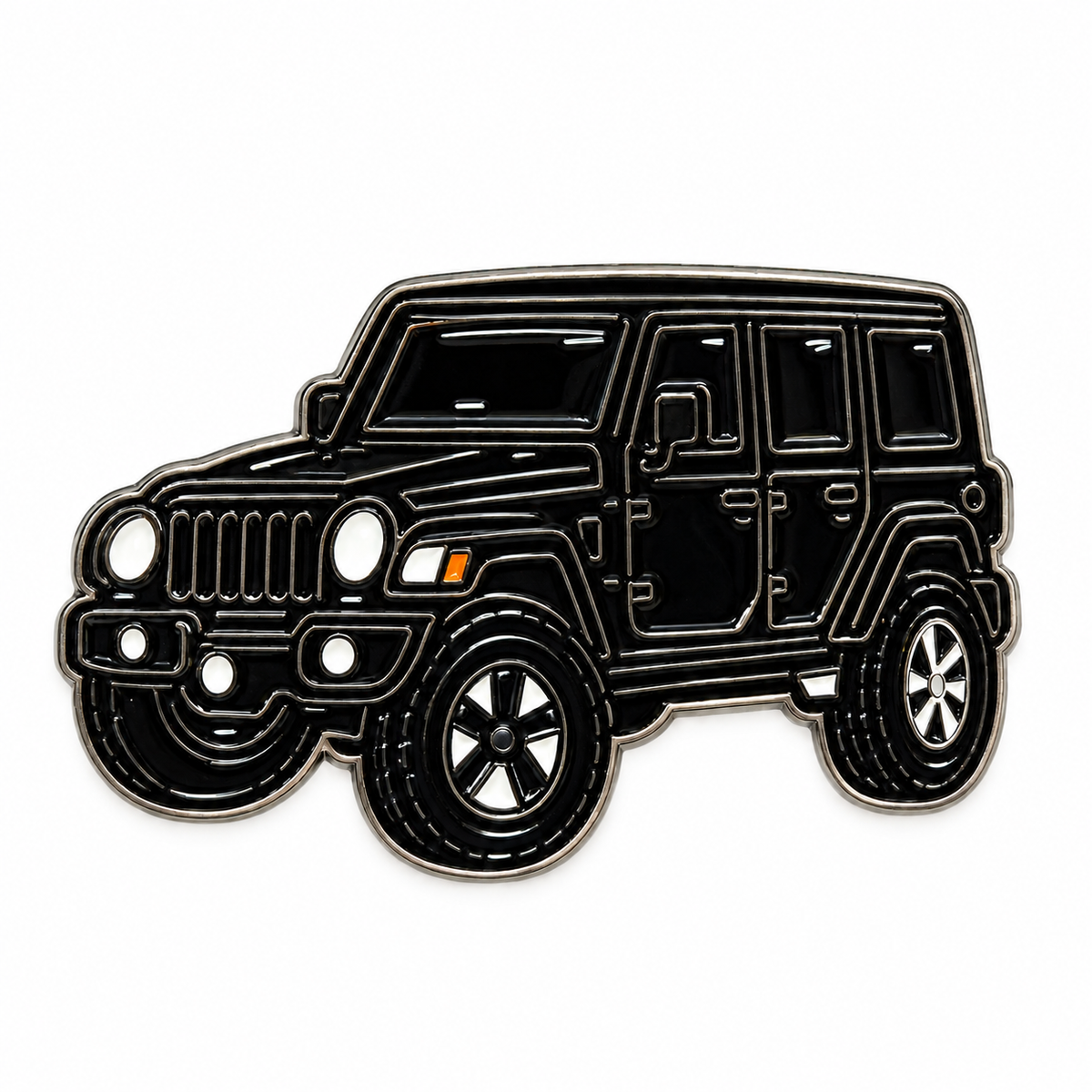 Black Jeep Angled — Metal Phone Sticker