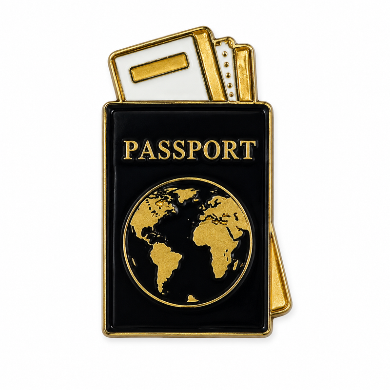 Black Passport — Metal Phone Sticker