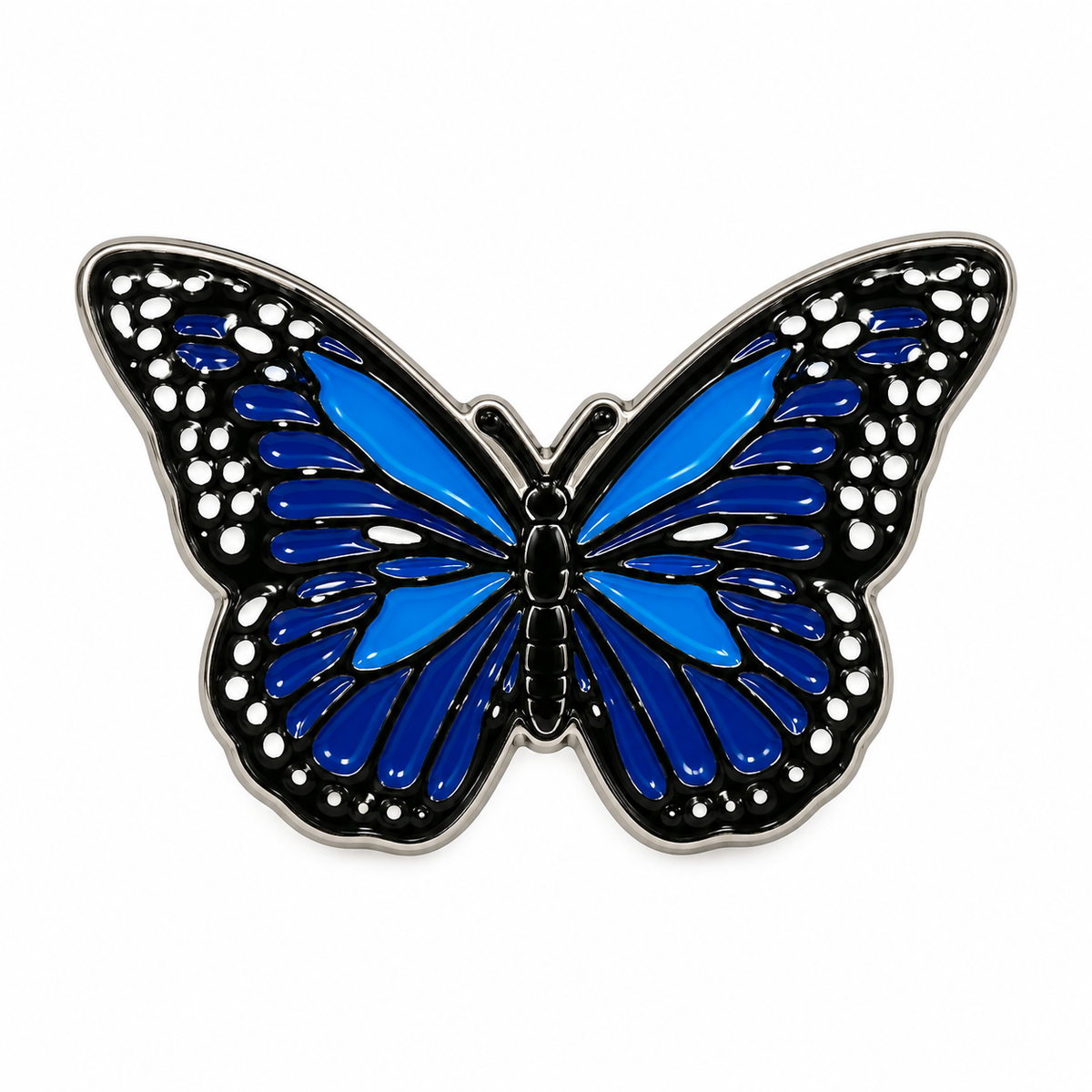 Blue Butterfly — Metal Phone Sticker