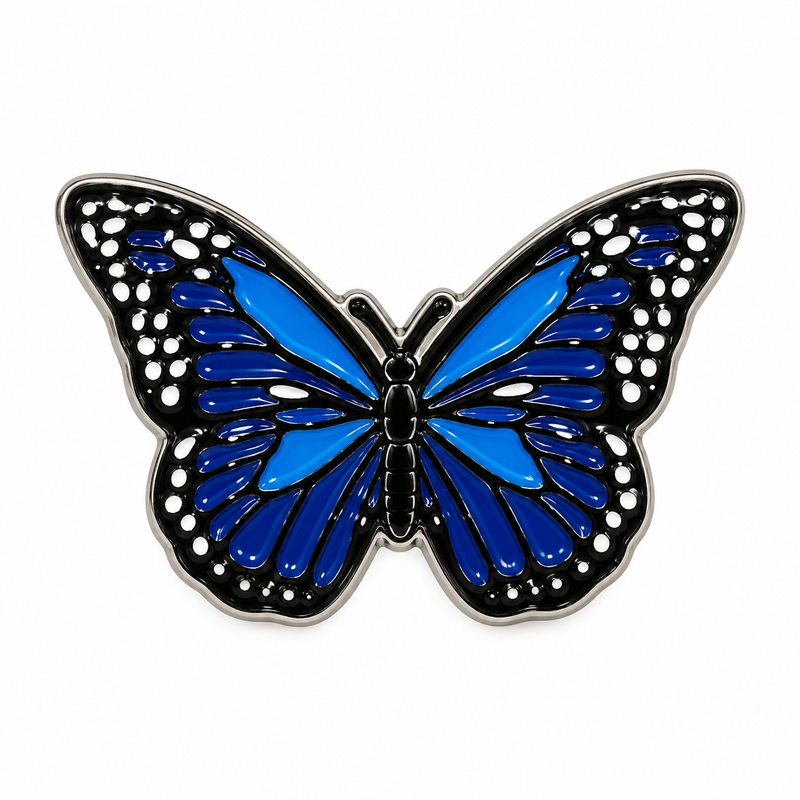 Blue Butterfly — Metal Phone Sticker