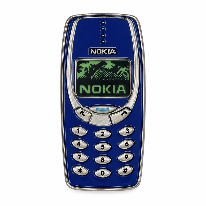 Blue Nokia 3310 Phone — Metal Phone Sticker