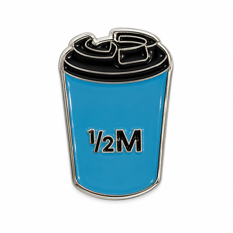Blue Takeaway Cup — Metal Phone Sticker