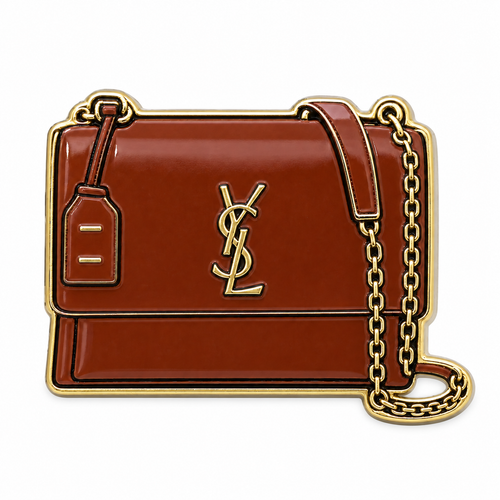 Brown YSL Handbag — Metal Phone Sticker