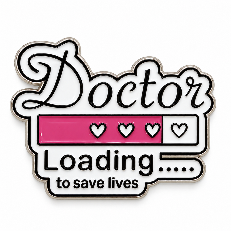 Doctor Loading Hearts — Metal Phone Sticker