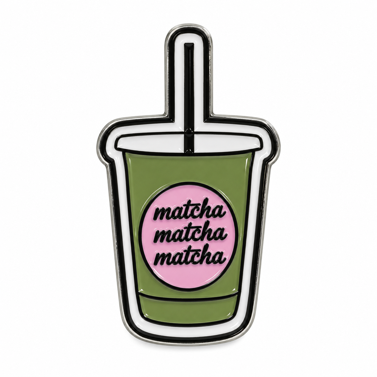 Matcha Cup — Metal Phone Sticker