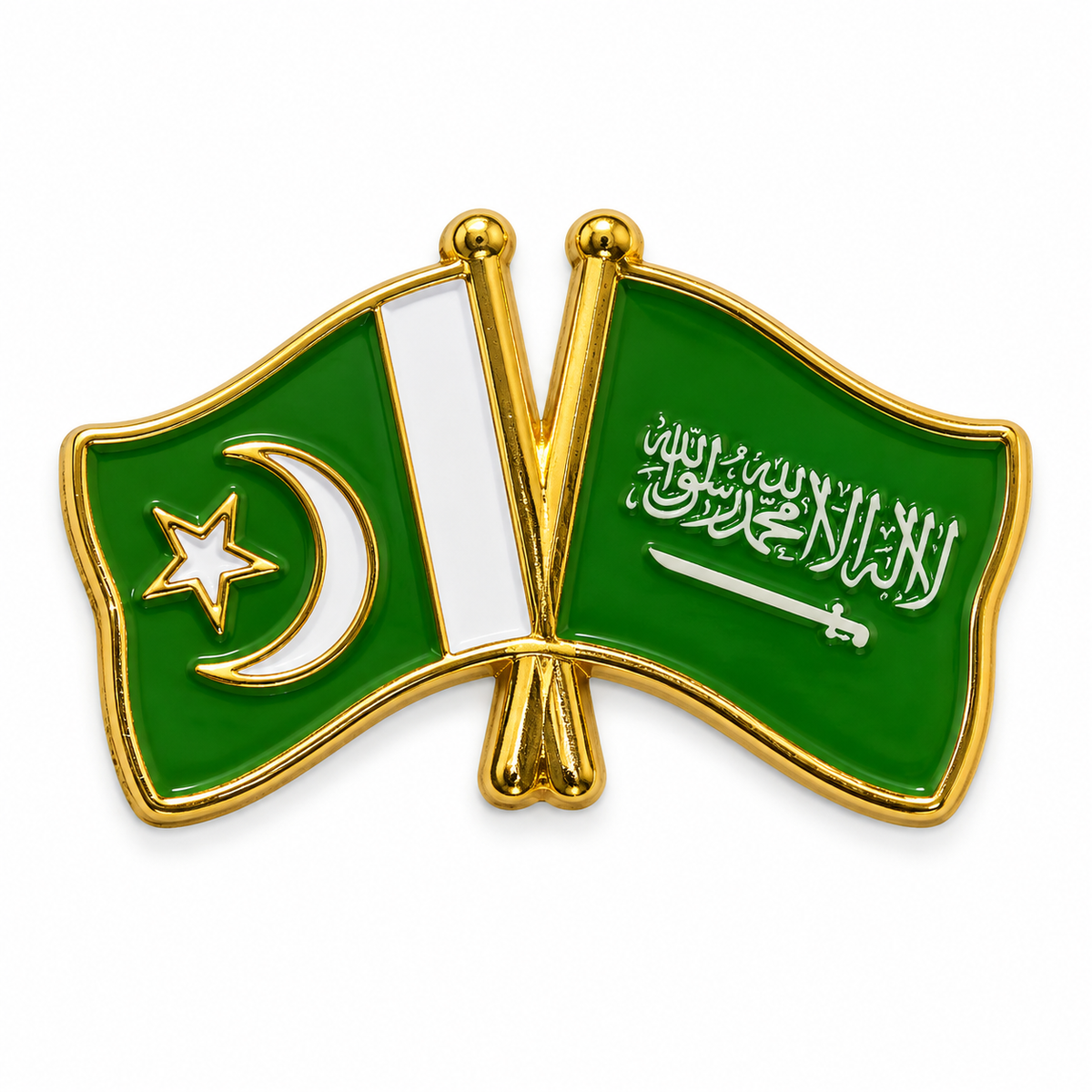 Pakistan Saudi Flags — Metal Phone Sticker